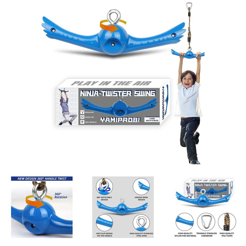 Ninja Warrior Swing with 360 Degree Twist Handle Kids Outdoor Playground